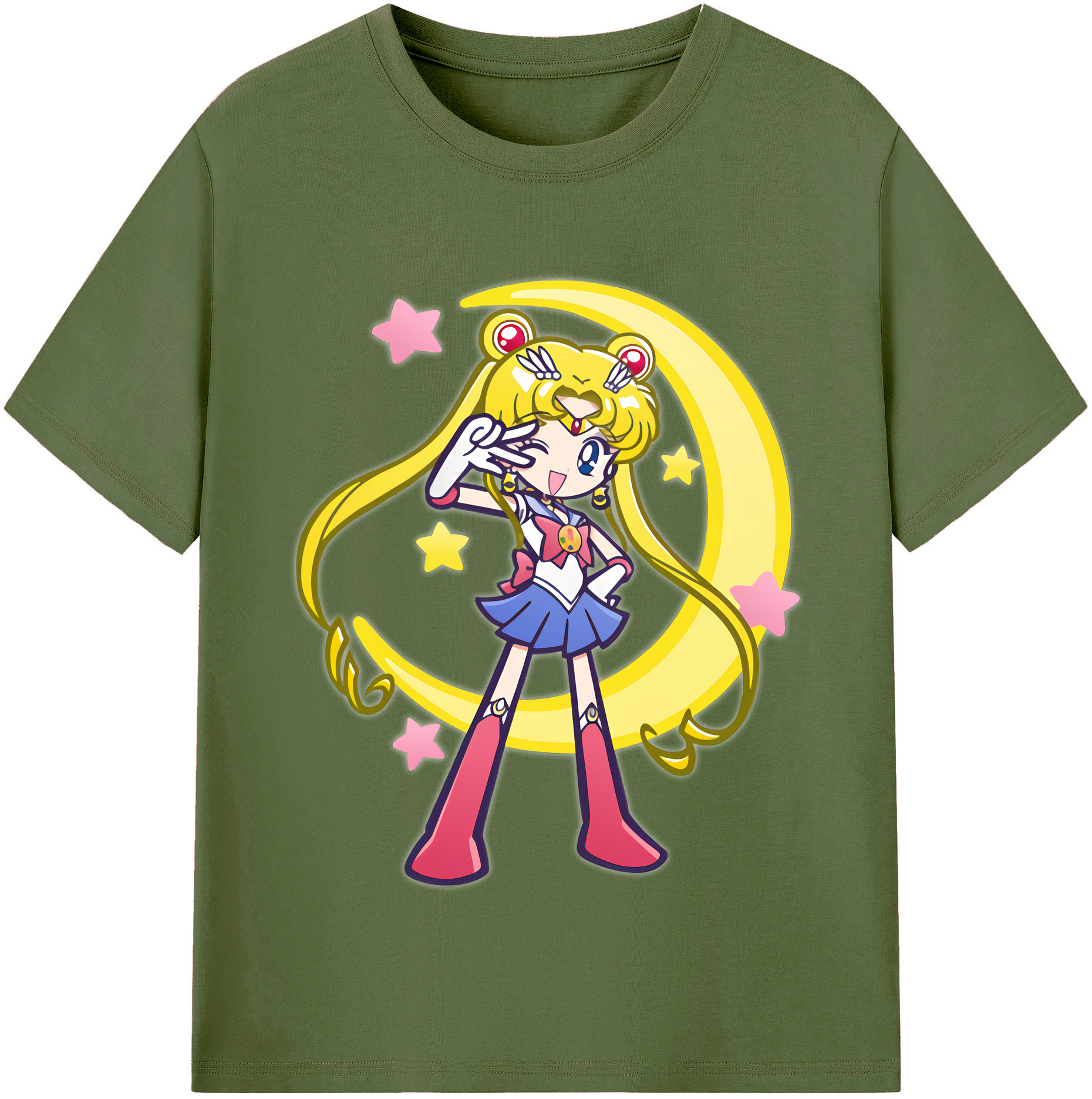 （画像用） 美少女戦士セーラームーン 月野 うさぎ つきの うさぎ Sailor Moon Tsukino Usagi 綿100％半袖Tシャツ（フロントプリント）